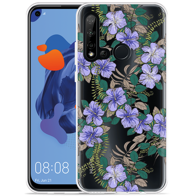 Cazy Hoesje geschikt voor Huawei P20 Lite 2019 - Purple Flowers