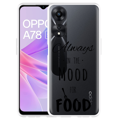 Cazy Hoesje geschikt voor Oppo A78 5G Mood for Food Black