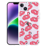 Hoesje geschikt voor iPhone 14 Plus - Inflatable Flamingos