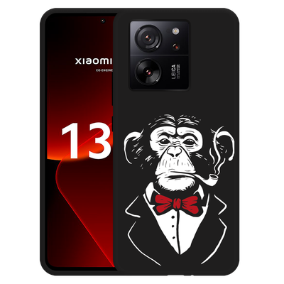 Cazy Hoesje Zwart geschikt voor Xiaomi 13T/13T Pro Smoking Chimp