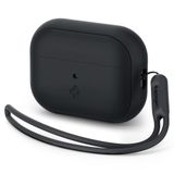 Hoesje geschikt voor Apple AirPods Pro 1 / Pro 2 - Spigen Silicone Fit Strap Case - Zwart
