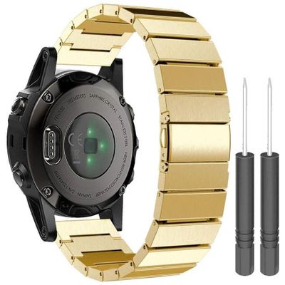 Just in Case Garmin Fenix 5S Stainless Steel Chain Watchband (Gold)