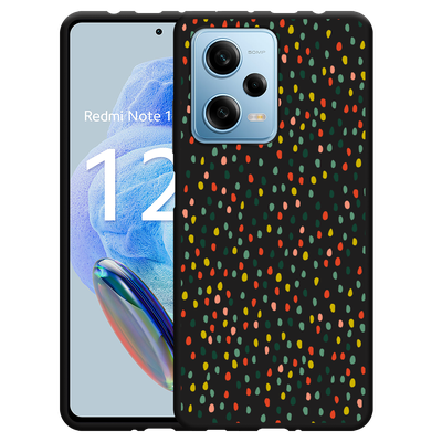 Cazy Hoesje Zwart geschikt voor Xiaomi Redmi Note 12 Pro 5G Happy Dots