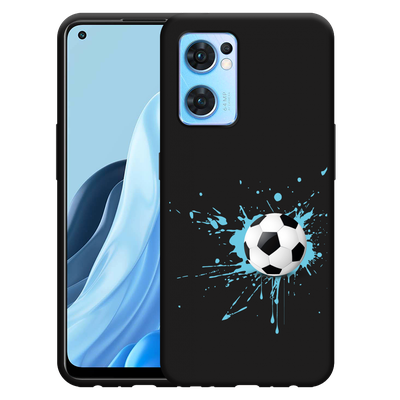 Cazy Hoesje Zwart geschikt voor Oppo Find X5 Lite - Soccer Ball