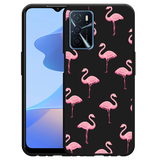 Hoesje Zwart geschikt voor Oppo A54s - Flamingo