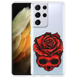 Hoesje geschikt voor Samsung Galaxy S21 Ultra - Red Skull