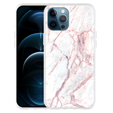 Hoesje geschikt voor iPhone 12 Pro Max - White Pink Marble