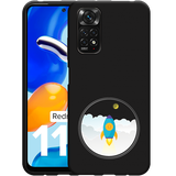 Hoesje Zwart geschikt voor Xiaomi Redmi Note 11/11S - To the Moon