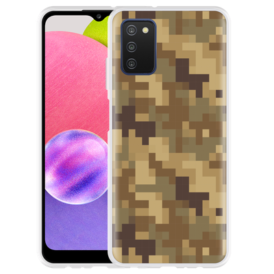 Cazy Hoesje geschikt voor Samsung Galaxy A03s - Pixel Camouflage