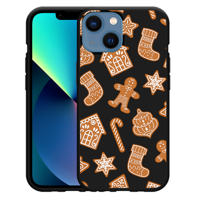 Cazy Hoesje Zwart geschikt voor iPhone 13 Mini - Christmas Cookies