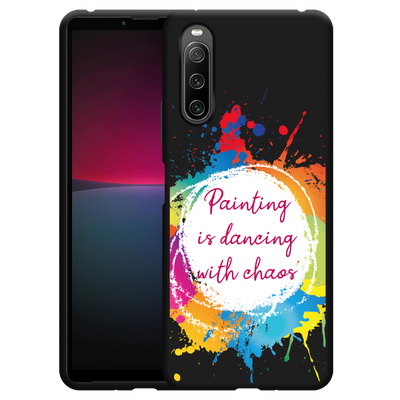 Cazy Hoesje Zwart geschikt voor Sony Xperia 10 IV - Painting