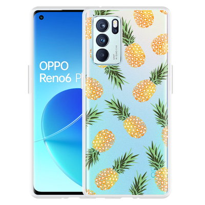 Cazy Hoesje geschikt voor Oppo Reno6 Pro 5G - Ananas