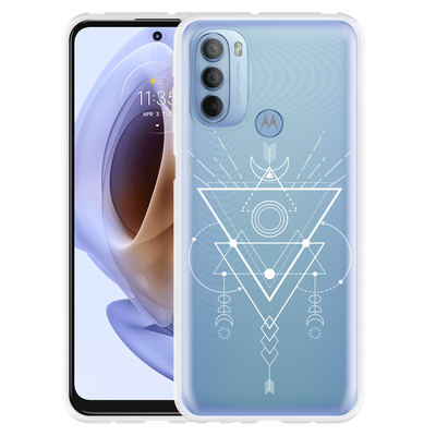 Cazy Hoesje geschikt voor Motorola Moto G41 - Abstract Moon White