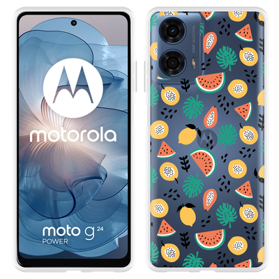 Cazy Hoesje geschikt voor Motorola Moto G04/G04s/G24/G24 Power Tropical Fruit