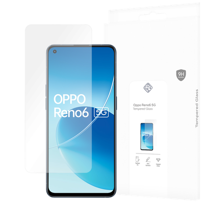 Cazy Tempered Glass Screen Protector geschikt voor Oppo Reno6 5G - Transparant