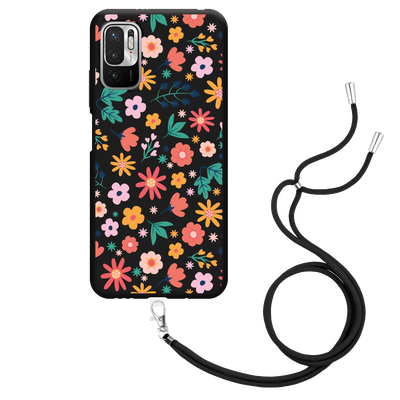 Cazy Hoesje met Koord Zwart geschikt voor Xiaomi Redmi Note 10 5G - Always have flowers