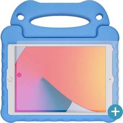 Cazy Kinderhoes geschikt voor iPad 2021 (9th Gen)/2020 (8th Gen)/iPad 2019 (7th Gen) - Kids Case Ultra - Met Screenprotector - Blauw