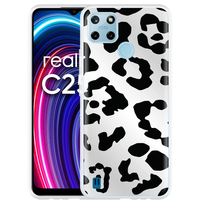 Cazy Hoesje geschikt voor Realme C25Y - Luipaard Zwart Wit
