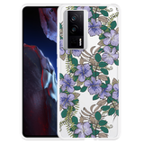 Hoesje geschikt voor Poco F5 Pro Purple Flowers