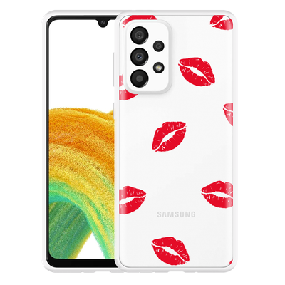 Cazy Hoesje geschikt voor Samsung Galaxy A33 - Red Kisses