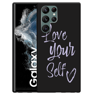 Cazy Hoesje Zwart geschikt voor Samsung Galaxy S22 Ultra Love Yourself