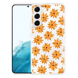 Hoesje geschikt voor Samsung Galaxy S22+ - Oranje Bloemen
