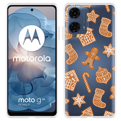 Cazy Hoesje geschikt voor Motorola Moto G04/G04s/G24/G24 Power Christmas Cookies