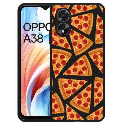 Cazy Hoesje Zwart geschikt voor Oppo A38 Pizza Party