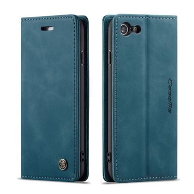 Hoesje geschikt voor iPhone 7/8/SE 2020/2022 - CASEME Retro Wallet Case - Blauw