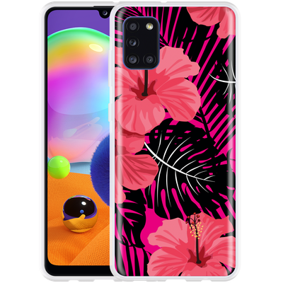 Cazy Hoesje geschikt voor Samsung Galaxy A31 - Tropical Flowers