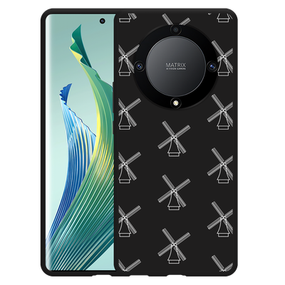 Cazy Hoesje Zwart geschikt voor Honor Magic5 Lite Molens