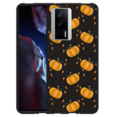 Cazy Hoesje Zwart geschikt voor Poco F5 Pro Pumpkins