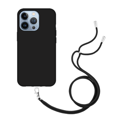 Cazy TPU Hoesje met Koord geschikt voor iPhone 14 Pro - Zwart