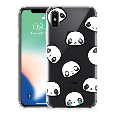 Cazy Hoesje geschikt voor iPhone X - Panda Emotions