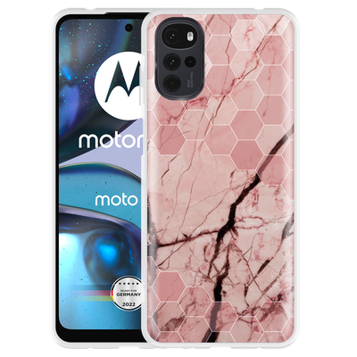 Cazy Hoesje geschikt voor Motorola Moto G22 - Pink Marble