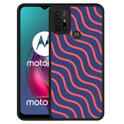 Cazy Hardcase hoesje geschikt voor Motorola Moto G10 - Roze Paarse Lijnen