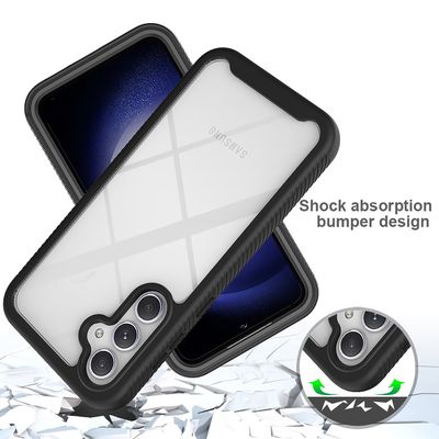 Cazy 360 Defense hoesje geschikt voor Samsung Galaxy S24 - met ingebouwde screenprotector - Zwart