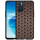 Hoesje Zwart geschikt voor Oppo Reno6 5G - Pink Pattern