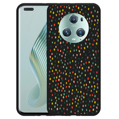 Cazy Hoesje Zwart geschikt voor Honor Magic5 Pro Happy Dots