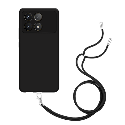 Just in Case Xiaomi Poco F6 Pro - Soft TPU Case with Necklace Strap - Black