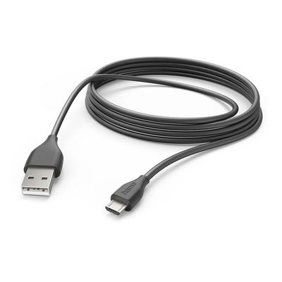 Hama USB-A naar Micro USB Kabel - 300cm - Zwart