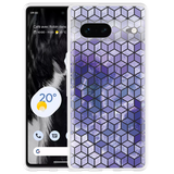 Hoesje geschikt voor Google Pixel 7 - Paars Hexagon Marmer