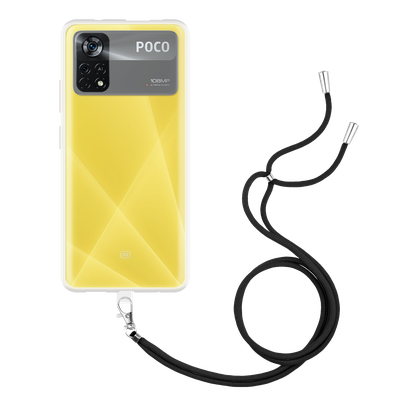 Just in Case Poco X4 Pro - Soft TPU Case with Necklace Strap - Clear