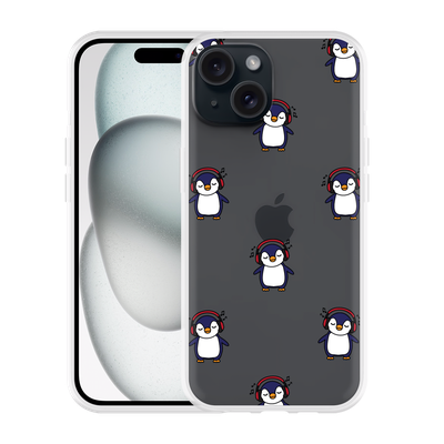 Cazy Hoesje geschikt voor iPhone 15 Penguin Chillin