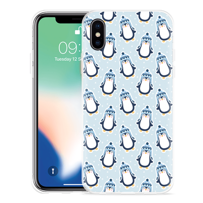 Cazy Hoesje geschikt voor iPhone X - Pinguins