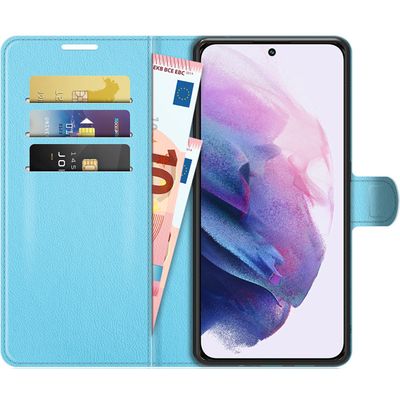 Cazy Portemonnee Wallet Hoesje geschikt voor Samsung Galaxy S22 - Blauw