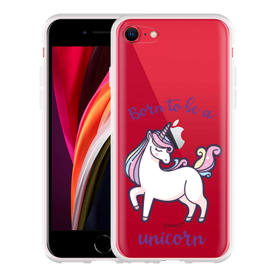 Cazy Hoesje geschikt voor iPhone SE 2020 - Born to be a Unicorn