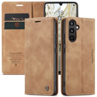CASEME Samsung Galaxy A34 Retro Wallet Case - Brown