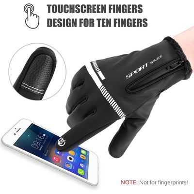 Cazy Touchscreen Sport Handschoenen - Zwart - Maat S