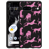 Hoesje Zwart geschikt voor Google Pixel 7 - Roze Cheeta's